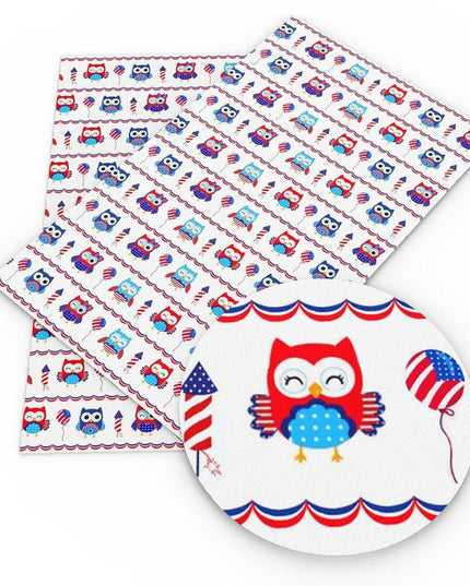 Patriotic Faux Leather Crafting Material - 20*33cm