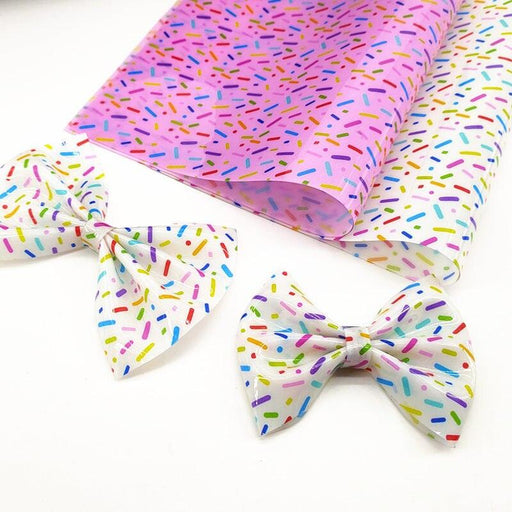 Cartoon Sprinkles Print Waterproof Jelly Fabric - A4 Size