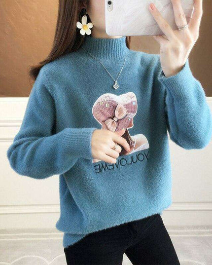 Luxe Blush Cashmere & Faux Mink Velvet Knit Sweater - Women's Ultimate Essential