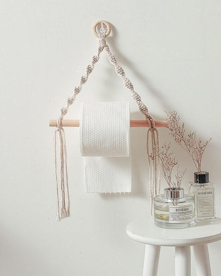 Handcrafted Bohemian Macrame Toilet Paper Holder - Unique Bathroom Decor Accessory