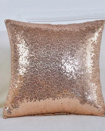 Sparkling Yellow Sequin Cushion Cover