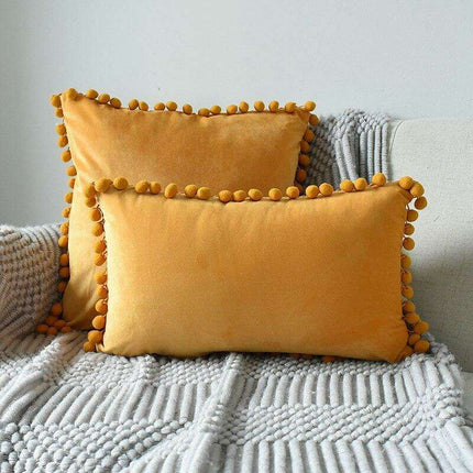 Luxurious Velvet Pillowcases with Whimsical Pom Pom Details - Ultimate Comfort and Charm