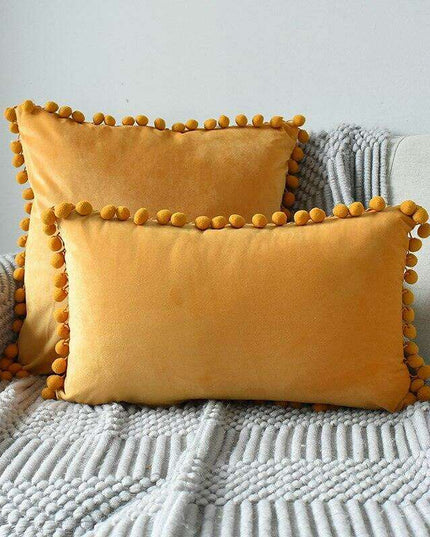 Luxurious Velvet Pillowcases with Whimsical Pom Pom Details - Ultimate Comfort and Charm