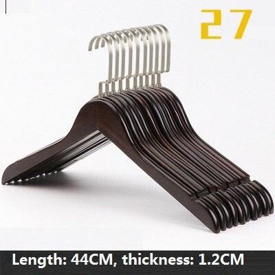 Elegant Wardrobe Enhancement: 10-Piece Premium Solid Wood Hanger Set