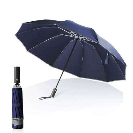 Stylish 10-Rib Compact Automatic Umbrella - Resilient and Trendy
