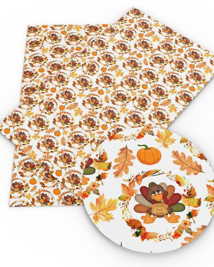 Fall-Inspired Premium Vegan Leather - Versatile DIY Crafting Material for Creative Projects