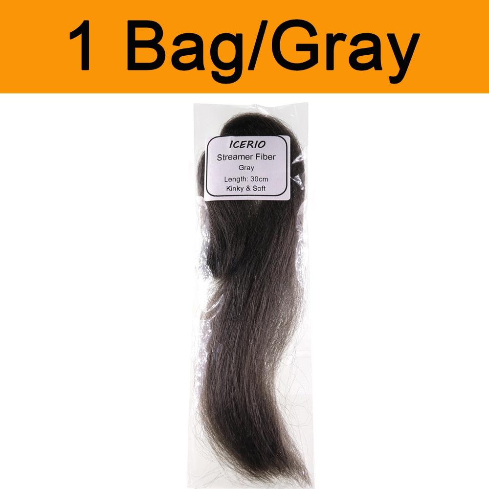 01pack Crimped Kinky Minnow Fiber Streamer Fly Fibers Tying Material for Fly Fishing Bass Lure-Sports & Outdoors›Hunting & Fishing›Fishing›Fly Fishing›Accessories›Fly Tying Materials-Très Elite-Gray 1bag-Très Elite