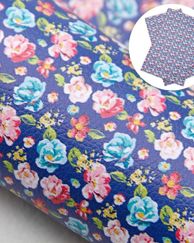 Floral Elegance Synthetic Leather Crafting Sheet