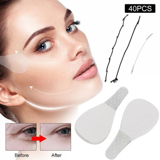 40Pcs/Set Invisible Thin Face Stickers V-Shape Face Facial Line Wrinkle Sagging SkinFace Lift Up Fast Chin Adhesive Tape-0-Très Elite-Très Elite