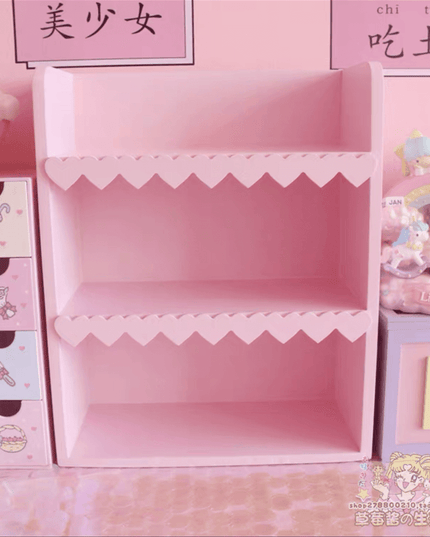 Chic Blush Pink Wooden Desktop Organizer