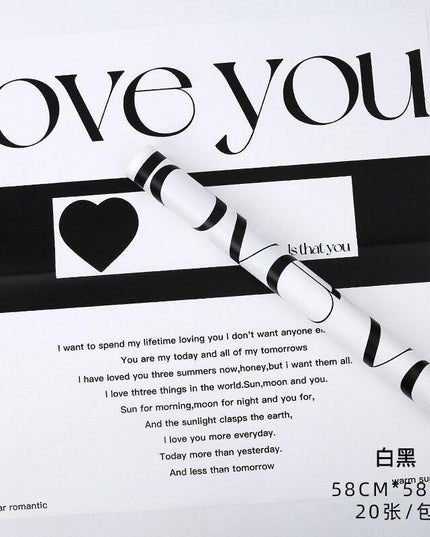 Elegant Floral Wrap with English Letter Design - Waterproof Bouquet Enhancer