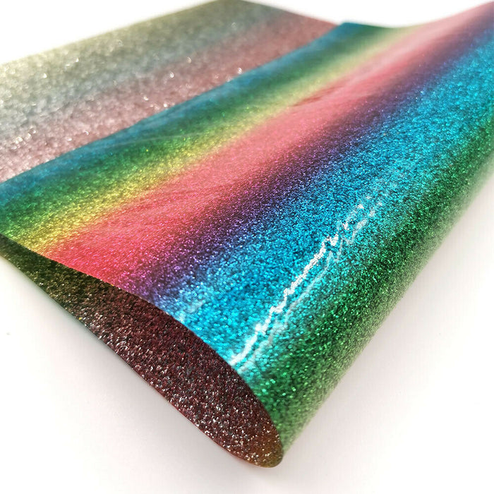 Rainbow Shimmer Elegance: Premium Glitter Fabric for Exquisite Crafts