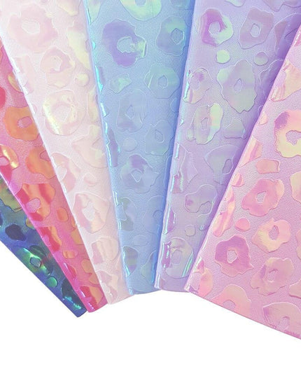 Colorful Leopard Print Faux Leather Craft Sheets - DIY Creativity Kit, 22*30CM