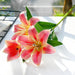 Elegant White Lily Branch - Lifelike 3D Floral Home Decor