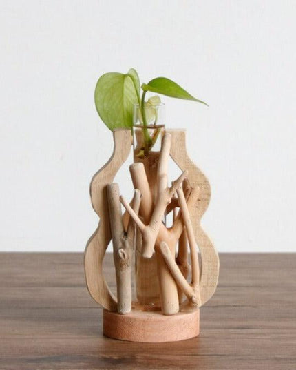 Artisan Crafted Wooden Vase with Unique Design