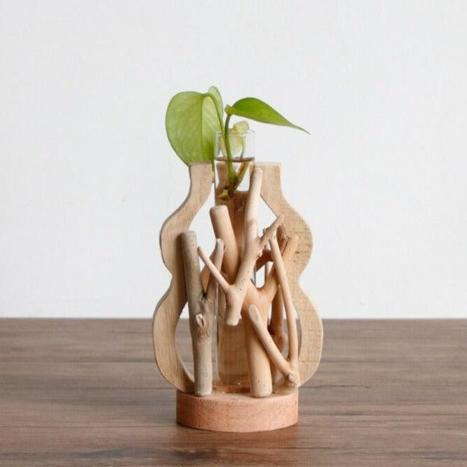 Artisan Crafted Wooden Vase for Chic Home Accents