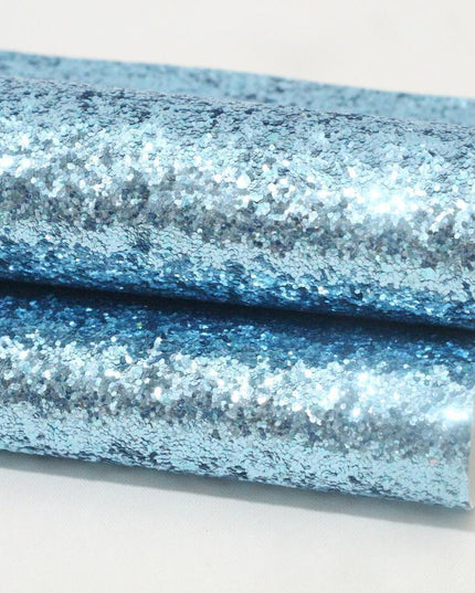 Sparkling Chunky Glitter Faux Leather Sheet - Ideal for Creative DIY Projects