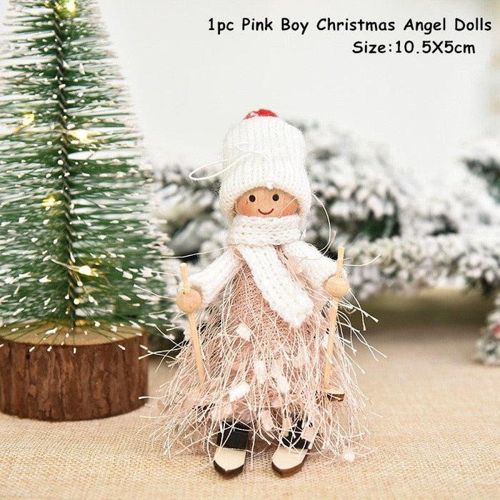 Angelic Ski Doll Ornaments - Festive Holiday Decor for Joyful Celebrations