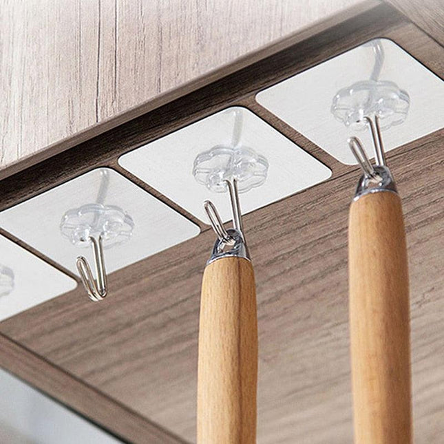 Heavy-Duty Clear Adhesive Hook Set - The Ultimate Home Organization Solution