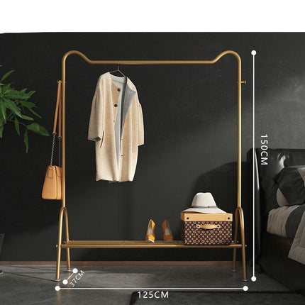 Chic Golden Steel Pipe Garment Drying Rack for Stylish Home Organization