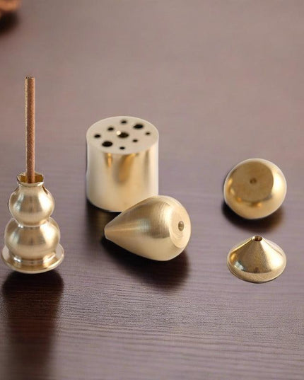 Tranquil Essence Portable Brass Incense Holder - Elegant Water Drop Design