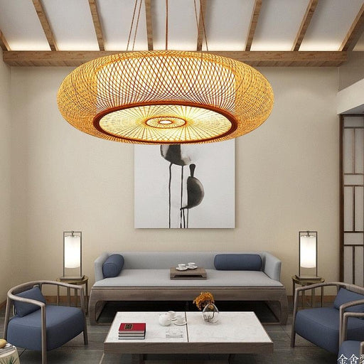 Bamboo Pendant Lights for Living Room Chinese Style Hanging Light Cover Bedroom Pendant Lamps Kitchen Home Decor-0-Très Elite-D40CM-China-Très Elite