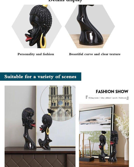 Chic Black Resin Love Sculptures for Elegant Home Decor