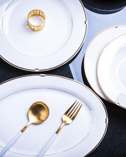 Elegant Oriental Porcelain 60-Piece Dining Set for Luxurious Table Settings