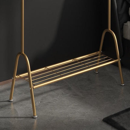 Chic Golden Steel Pipe Garment Drying Rack for Stylish Home Organization