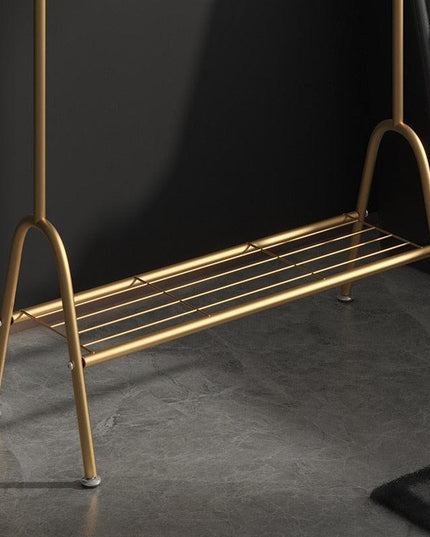 Chic Golden Steel Pipe Garment Drying Rack for Stylish Home Organization