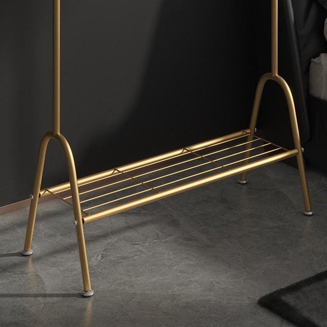 Chic Golden Steel Pipe Garment Drying Rack for Stylish Home Organization