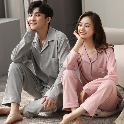 Cozy Couples Winter Cotton Pajama Set - Luxurious Sleepwear for Two
