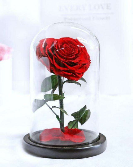 Eternal Elegance: Heart-Shaped Preserved Roses in Glass Dome