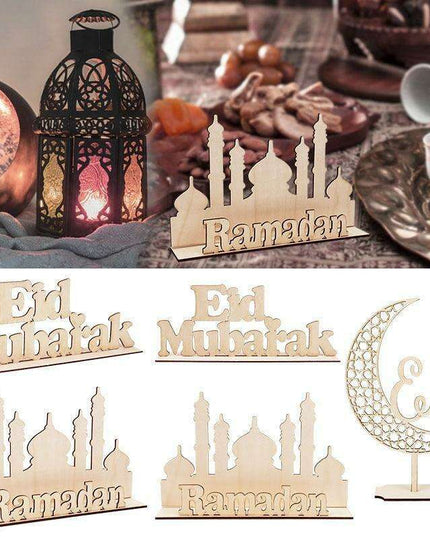 Chic Wooden Eid Mubarak Decoration: Celebrate in Elegance