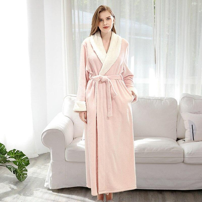 Luxurious Extended Flannel Bathrobe for All Genders