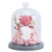 Enchanted Pink Rose Bear in Glass Dome: Eternal Flower Arrangement