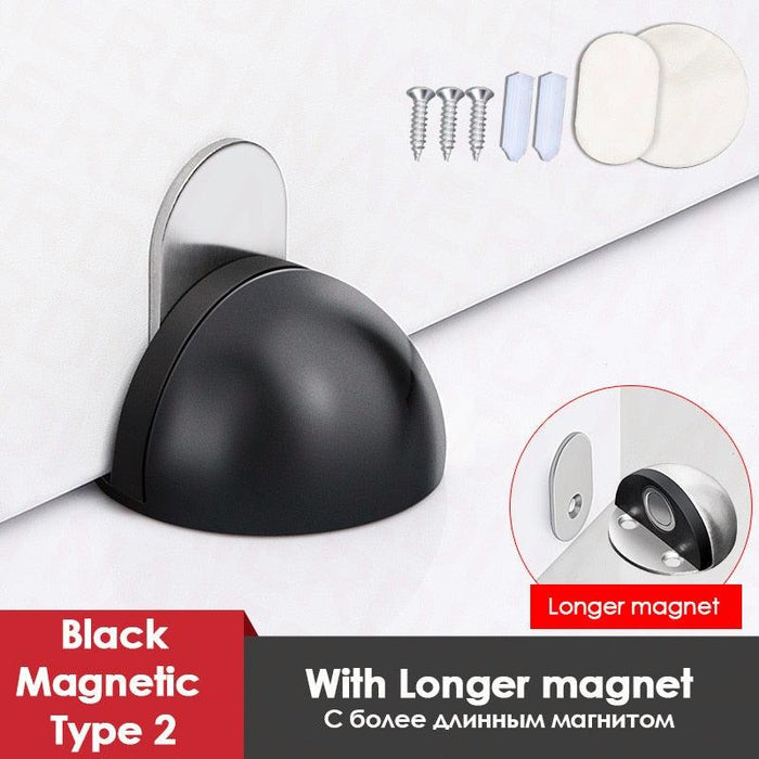 WhisperGuard Magnetic Door Stopper Kit - Premium Stainless Steel Build, Silent Installation for Serene Living Space