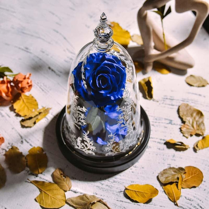 Enchanted LED Beauty and the Beast Rose in Glass Dome - Timeless Romantic Gesture