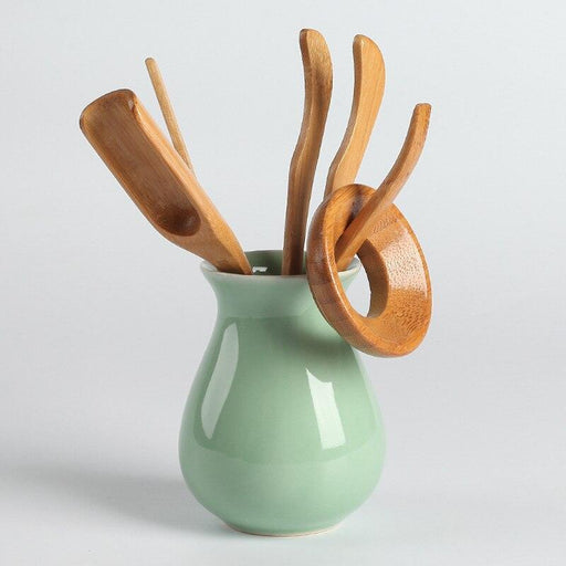 Elegant Bamboo and Ceramics Tea Set: Artisan Crafted Tea Ceremony Collection