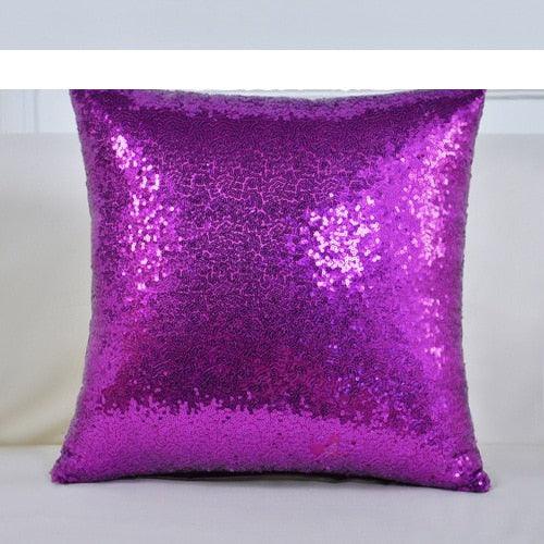 Sparkling Yellow Sequin Cushion Cover