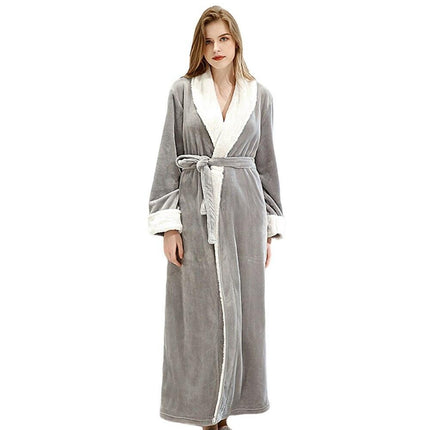 Plush Kimono Bathrobe with Elegant Fur Accents - Embrace Ultimate Comfort and Chic Style