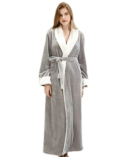 Plush Kimono Bathrobe with Elegant Fur Accents - Embrace Ultimate Comfort and Chic Style
