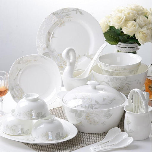 Elegant 56-Piece Premium Porcelain Dinnerware Set
