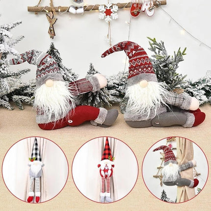 Festive Santa and Reindeer Curtain Accents for Holiday Cheer