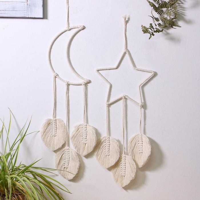 Moonlit Dreams Macrame Wall Hanging - Handcrafted Eco-Conscious Bohemian Decor