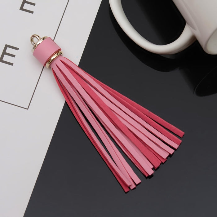 5-Piece Vibrant Faux Leather Tassel Fringes for DIY Jewelry and Crafts