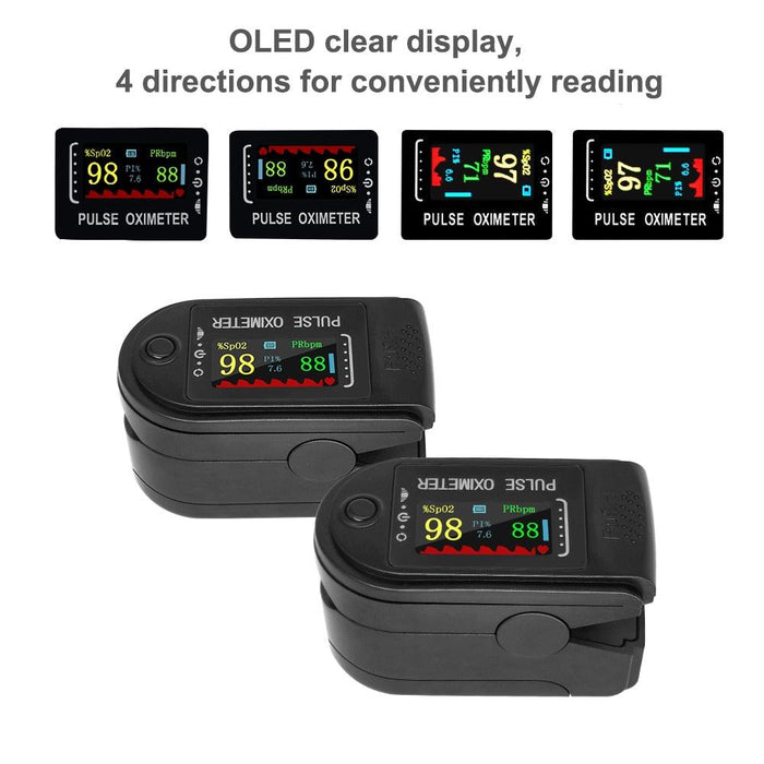 Family Health Companion Finger Pulse Oximeter - Advanced Battery Life for Comprehensive Monitoring