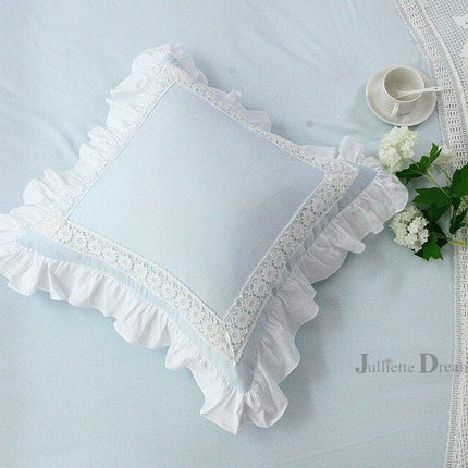 Chic Striped Ruffled Lace Pillowcase for Stylish Home Accents