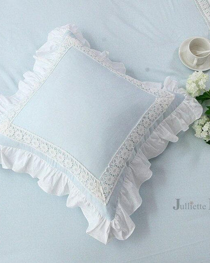 Chic Striped Ruffled Lace Pillowcase for Stylish Home Accents