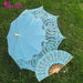 Victorian Lace Parasol and Fan Set with Handmade Elegance
